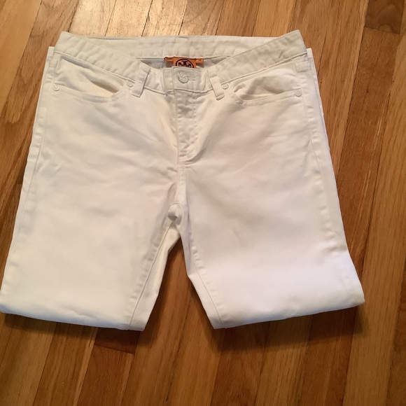Tory Burch Denim - TORY BURCH White Cropped Skinny Jeans